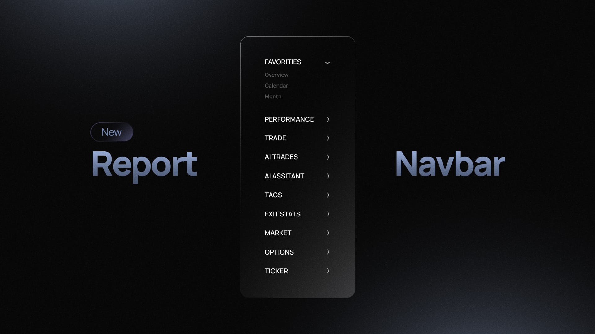 New Report Navigation