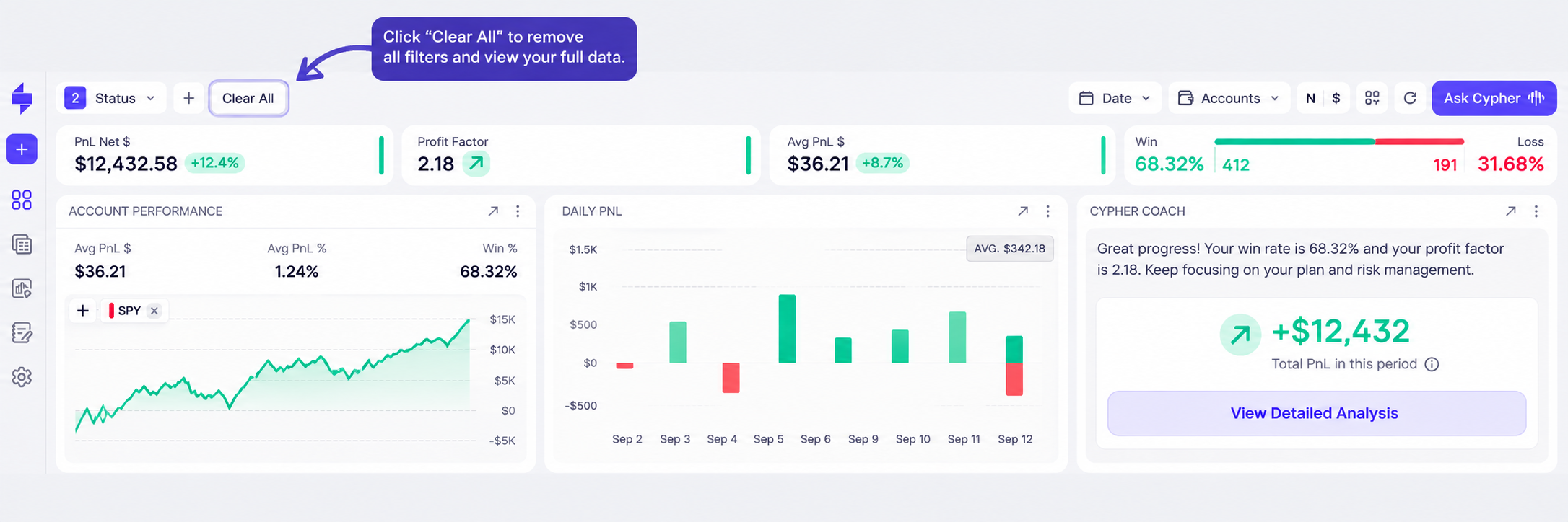 How to delete a filter in TraderSync